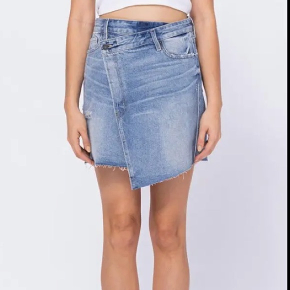 Asymmetric mini denim skirt - Picture 2 of 2